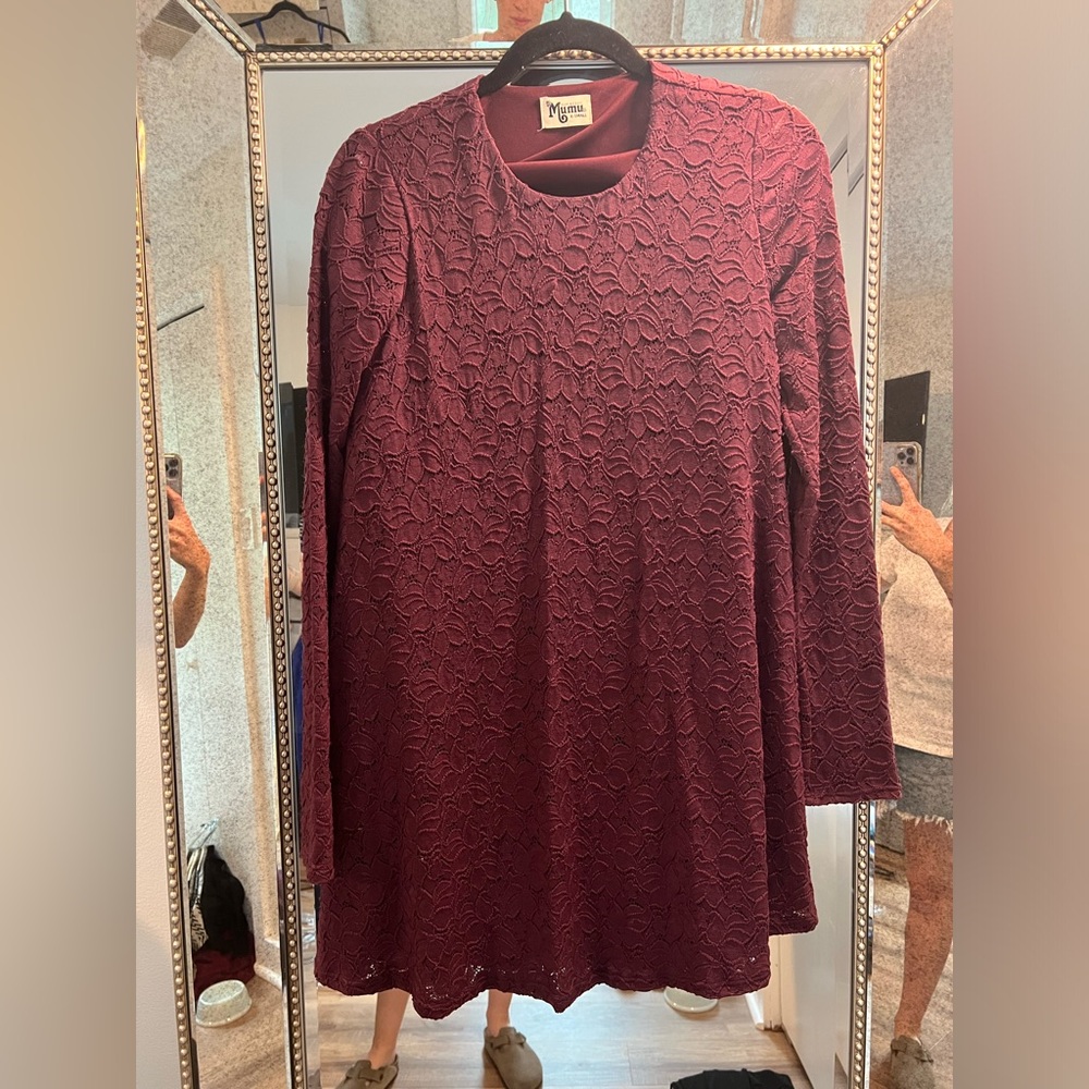 Show me your mumu textured dress, eggplant